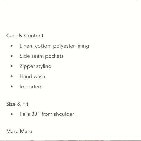 Anthropologie MARE MARE SQUARE-NECK LINEN A-LINE MINI DRESS NWT - Picture 3 of 3